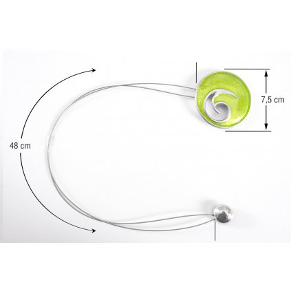 DEKORAČNÍ SPONA NA ZÁVĚS METAL1 S MAGNETEM ZELENÁ