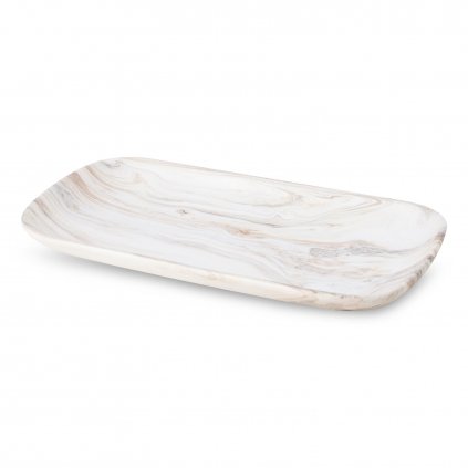 DEKORAČNÍ TALÍŘ ASLI (01) 30X16X3 CM BÍLÝ