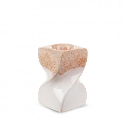 KERAMICKÝ SVÍCEN RUBEN (02) 8X8X12 CM KRÉMOVÁ