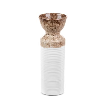 DEKORAČNÍ VÁZA ERINA (07) 13X35 CM KRÉMOVÁ
