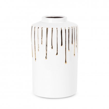 DEKORAČNÍ VÁZA LUIS (03) (FI) 15X25 CM BÍLÁ