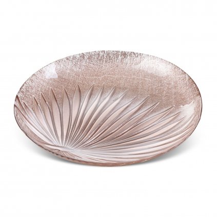 SKLENĚNÝ DEKORAČNÍ TALÍŘ BENA (02) STARORUŽOVÁ