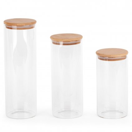 SADA SKLENĚNÝCH DÓZ POLA (02) 1400/1700/2000 ML