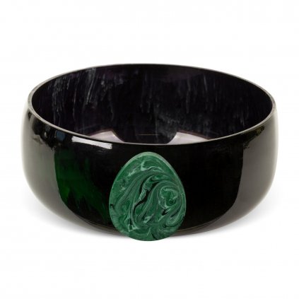 DEKORAČNÍ SKLENĚNÁ MISKA CAPRI (01) 25X26X10 CM ČERNÁ