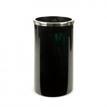 DEKORAČNÍ SKLENĚNÁ VÁZA CAPRI (03) (FI) 19 X33 CM ČERNÁ