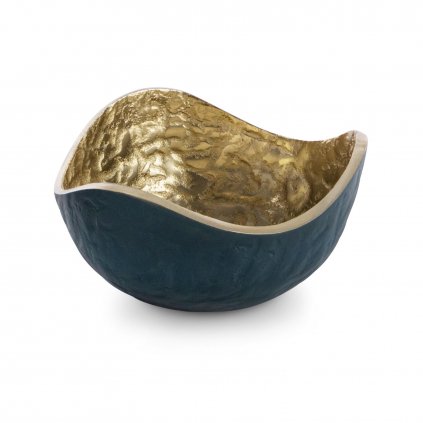 DEKORAČNÍ KOVOVÁ MISKA PEDRO3 (07) 17X17X9 CM TMAVĚMODRÁ