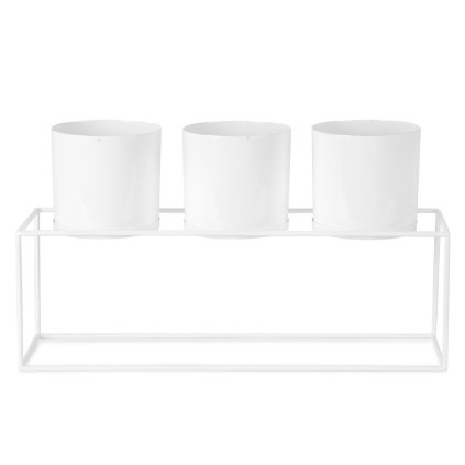 DEKORAČNÍ KOVOVÝ KVĚTINÁČ DONICA 53X13X31 CM BÍLÁ