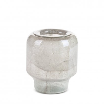 DEKORAČNÍ SKLENĚNÁ VÁZA LANA (FI) 19X22 CM KRÉMOVÁ