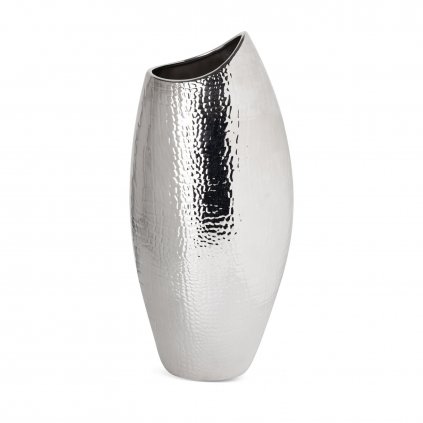 DEKORAČNÍ VÁZA ERNA 20X13X46 CM STŘÍBRNÁ