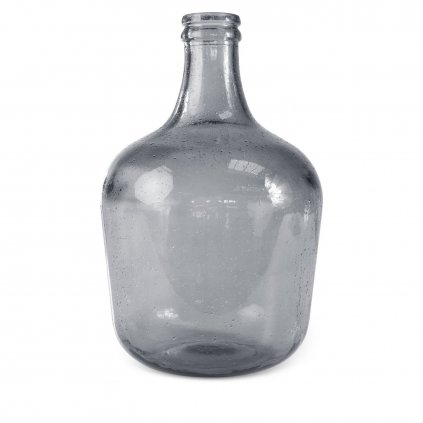 DEKORAČNÍ SKLENĚNÁ VÁZA LILY (FI) 27X42 CM ŠEDÁ