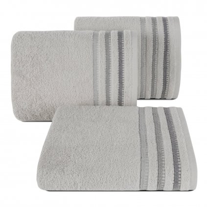 BAVLNĚNÝ RUČNÍK IRENE 70X140 CM STŘÍBRNÁ