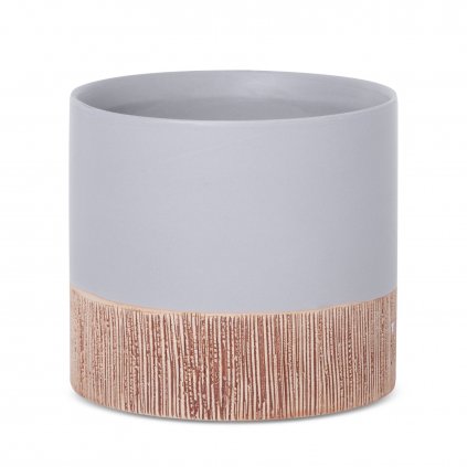 KERAMICKÝ KVĚTINÁČ (FI) 13X11 CM ŠEDÁ