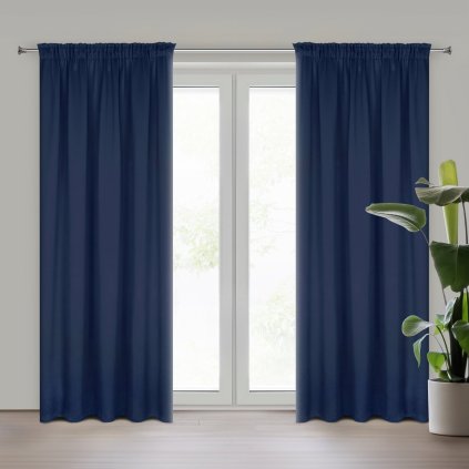 ZATEMŇOVACÍ ZÁVĚS NA PÁSCE PARISA 135X270 CM TMAVĚMODRÁ