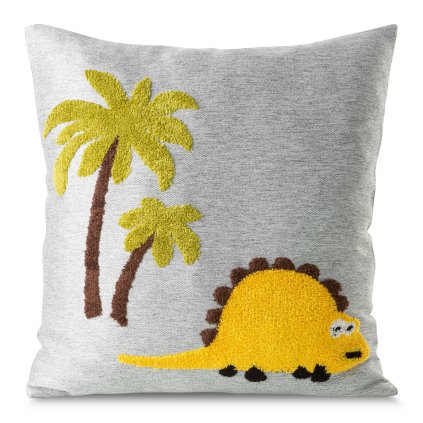 DĚTSKÝ DEKORAČNÍ POVLAK NA POLŠTÁŘ DINO1 45X45 CM VZOROVANÁ