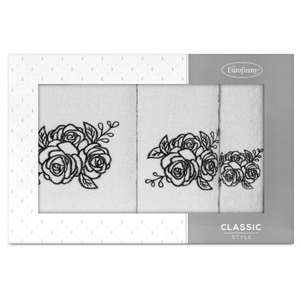 SADA RUČNÍKŮ 3 KS 30X50 CM, 50X90 CM, 70X140 CM BÍLÁ