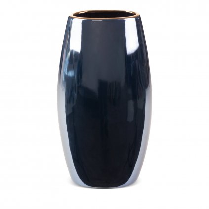 DEKORAČNÍ VÁZA AMORA 19X12X35 CM TMAVĚMODRÁ