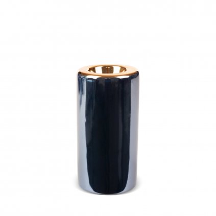 KERAMICKÝ SVÍCEN AMORA 7X15 CM TMAVĚMODRÁ