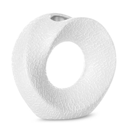 KERAMICKÁ VÁZA RISO 19X7X18 CM BÍLÁ