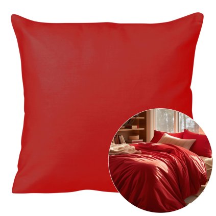 poszewka satyna bawelna czerwony 029 40x40