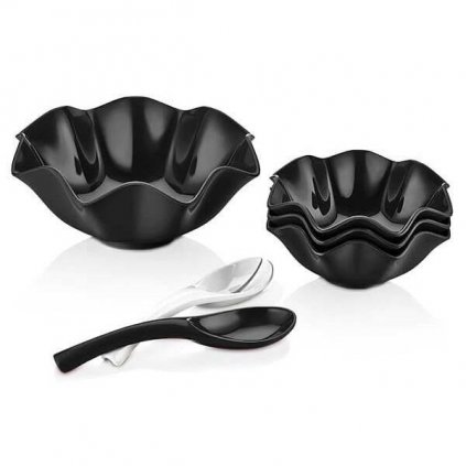 mel rose zestaw salatkowy kpl 6szt czarny