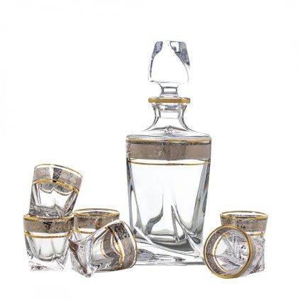 bohemia quadro zloto platyna zestaw do wodki 1 6