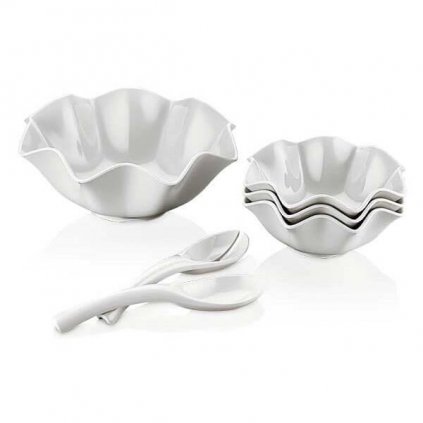 mel rose zestaw salatkowy kpl 6szt biel