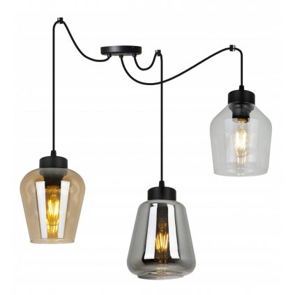 loftowa lampa wiszaca spider rijeka nowoczesna szklane klosze