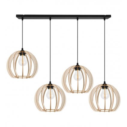 nowoczesna lampa wiszaca drewniane klosze timber