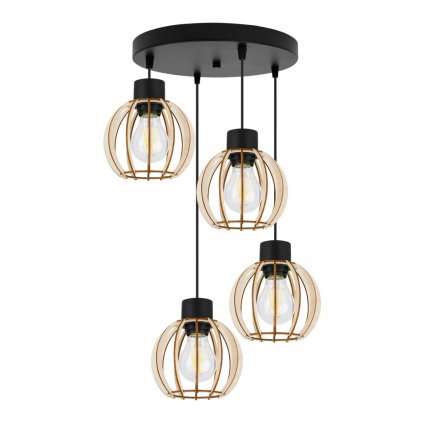 lampa wiszaca na podsufitce zyrandol drewniany led timber