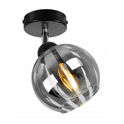 nowoczesny reflektor ze szklanym kloszem z efektem chromu