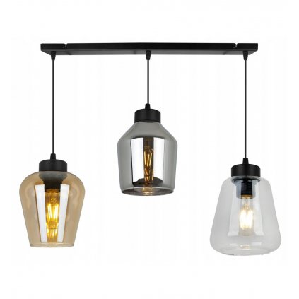 lampa wiszaca rijeka na listwie szklane klosze mix