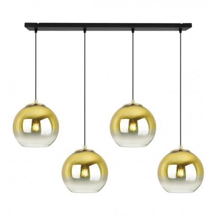 lampa wiszaca stylowa na listwie zlote klosze kule bergen gold