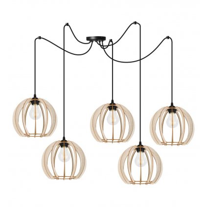 lampa wiszaca spider timber nowoczesna drewniane klosze