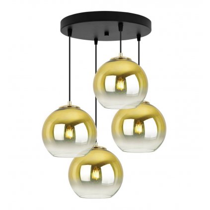 nowoczesna lampa na podsufitce zlote klosze glamour bergen gold