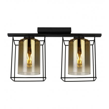 loftowa lampa sufitowa hella cage czarno zlota