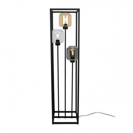 lampa podlogowa nowoczesna metalowa czarna w stylu loftowym stojaca novalja cage