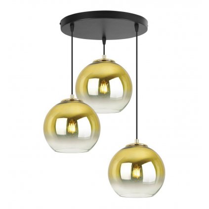 nowoczesna lampa sufitowa na podsufitce zlote klosze bergen gold