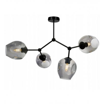 nowoczesna lampa wiszaca typu loft z kloszami ze szkla