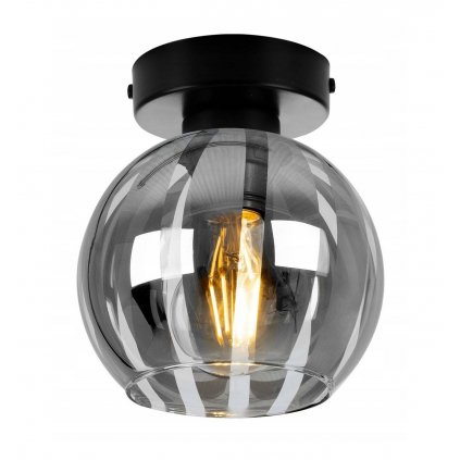 nowoczesny reflektor z kulistym szklanym kloszem czarny