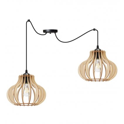 nowoczesna lampa spider timber sufitowa drewniane klosze