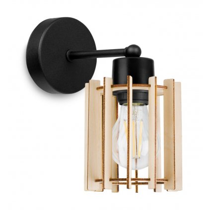 nowoczesna lampa scienna kinkiet drewniany led timber