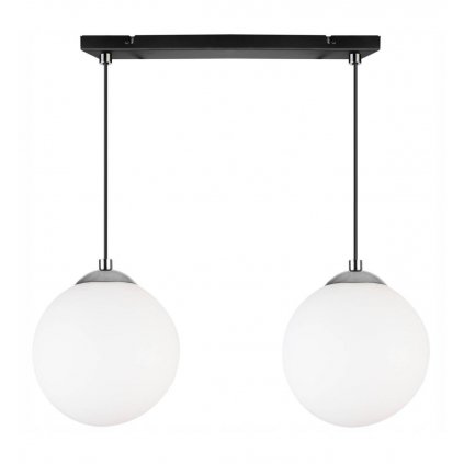 nowoczesna lampa wiszaca z dwoma kloszami ze szkla