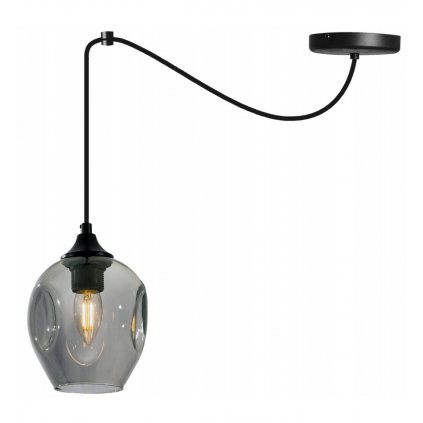 nowoczesna lampa loft z kloszem z przyciemnianego szkla