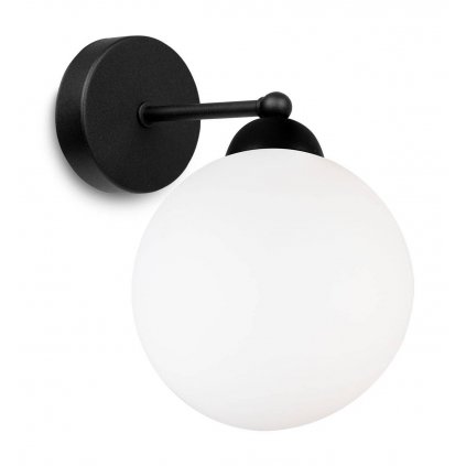 elegancki kinkiet na sciane biala mleczna kula