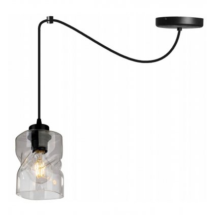 industrialna nowoczesna lampa wiszaca pojedyncza ze szklanym kloszem