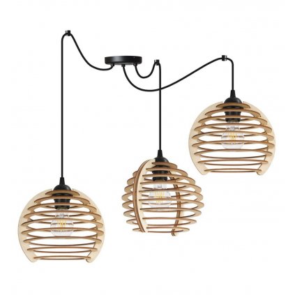 lampa wiszaca typu pajak drewniane klosze spider timber