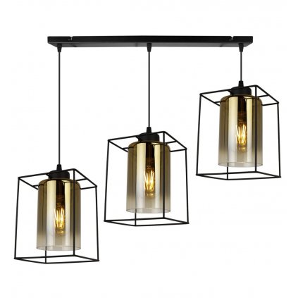 oryginalna lampa wiszaca hella cage ze szklanymi kloszami z efektem zlota