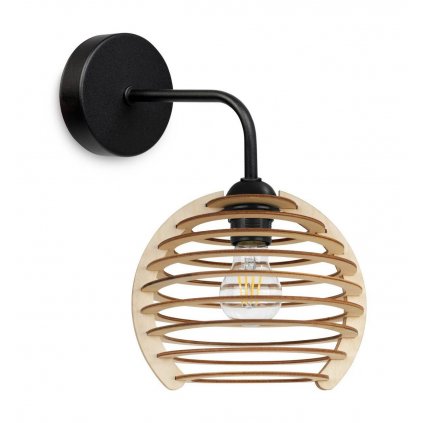 kinkiet scienny drewniany klosz rustykalny timber