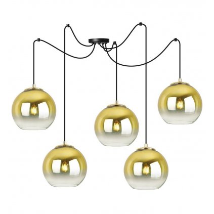 lampa sufitowa ze zlotymi kloszami 15cm elegancka spider bergen gold