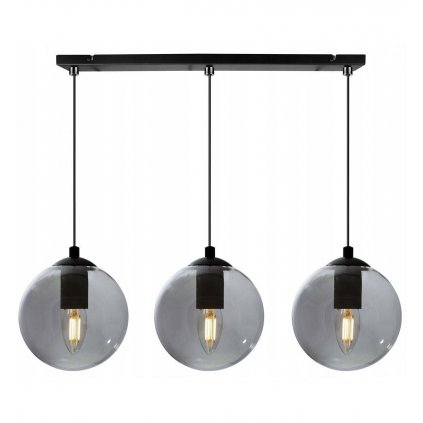 nowoczesna regulowana lampa wiszaca z kulistym szklanym kloszem loft